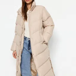 Trendyol Mock Collar Single-Breasted Overcoat-picture-29