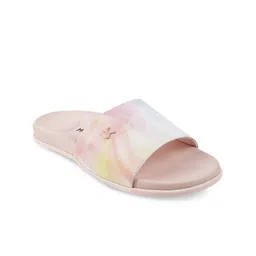 Mochi Women Pink Printed Open Toe Flats-picture-1