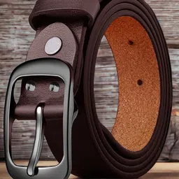 The Roadster Lifestyle Co. Men Brown Textured Leather Belts-image-10