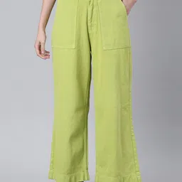 SHOWOFF Women Mid Rise Wide Leg Clean Look Stretchable Jeans-image-40