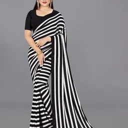 moda rapido ANAND SAREES Striped Printed Saree-picture-39