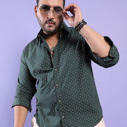 Instafab Plus Classic Fit Micro Flower Printed Casual Shirt-picture-39