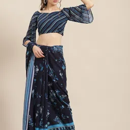 AKS Floral Printed Saree-image-37