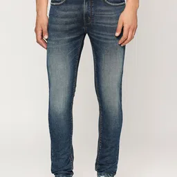 Pepe Jeans Men Blue Skinny Fit Mid Rise Whiskers and Chevrons Stretchable Jeans-picture-11