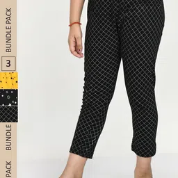 IndiWeaves Girls Pack of 3 Printed High Rise Pure Cotton Capris-picture-27