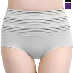 SHREE GANESH FASHION Women Pack Of 3 Striped Cotton High-Rise Hipster Briefs-picture-28