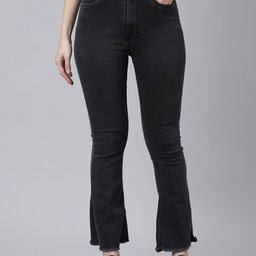 SHOWOFF Women Flared Clean Look Frayed Stretchable Jeans-picture-14
