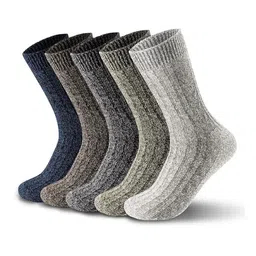EL REGALO Pack Of 5 Patterned Cotton Breathable Calf Length Socks-image-52