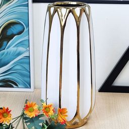 Art Street White Ribbed Flower Table Vase-picture-1