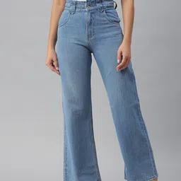 SHOWOFF Women Blue Jean Wide Leg High-Rise Jeans-picture-30