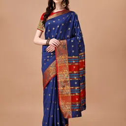JUST FASHION Woven Design Zari Art Silk Banarasi Saree-picture-25