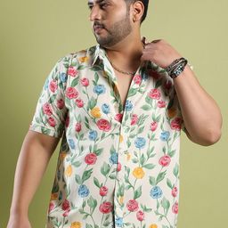 Instafab Plus Classic Floral Printed Spread Collar Casual Shirt-picture-17