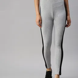 De Moza Women Grey Melange Solid Cotton Tights-image-98