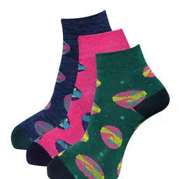 Dollar Socks Women Pack Of 3 Assorted Cotton Ankle Length Socks-picture-12
