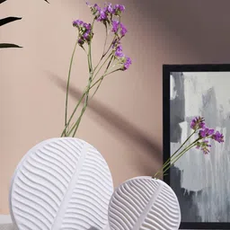 Folkstorys Svetha 2 Pieces White Textured Ceramic Flower Vases-picture-28