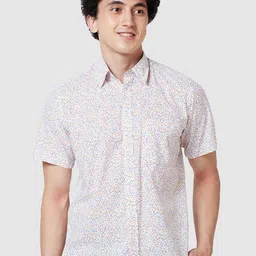 ColorPlus Micro Ditsy Printed Cotton Formal Shirt-image-1