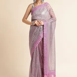 FABMORA Embellished Sequinned Saree-picture-24