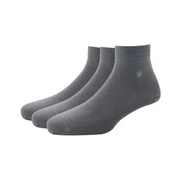 Louis Philippe Men Pack of 3 Grey Solid Above Ankle Socks-picture-38