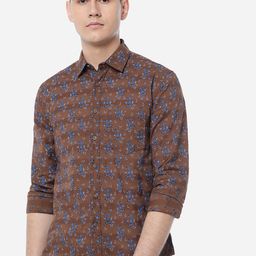 Greenfibre Men Floral Printed Cotton Slim Fit Casual Shirt-picture-21
