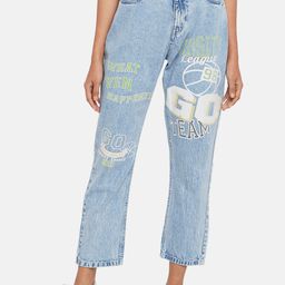 People Women Blue Straight Fit High-Rise Light Fade Jeans-picture-13