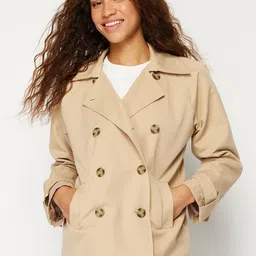 Trendyol Double-Breasted Notched Lapel Collar Overcoat-picture-35
