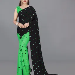 moda rapido ANAND SAREES Polka Dot Printed Half and Half Saree-picture-31