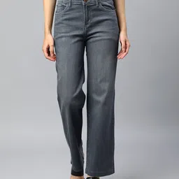 Xpose Women Grey Comfort Wide Leg High-Rise Light Fade Stretchable Jeans-image-22
