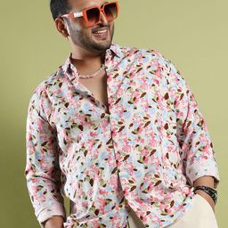 Instafab Plus Size Abstract Printed Classic Regular Fit Cotton Casual Shirt-picture-14