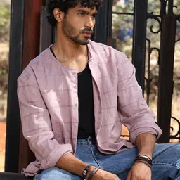 The Roadster Lifestyle Co. Pink Premium Oversized Horizontal Striped Cotton Shirt-picture-29