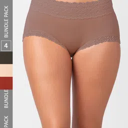 FashionRack Women Pack Of 4 Assorted Cotton Hipster Briefs-picture-19