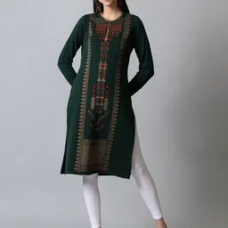 KEIKO Women Floral Printed Jacquard Acrylic Kurta-image-31