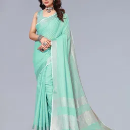 VASTRA-THE FACTORY STORE Woven Design Zari Border Saree-picture-21