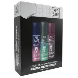 Pee Safe Toilet Seat Sanitizer Spray 75 ml (Mint, Lavender, Floral, Pack of 3) | Reduces The Risk Of UTI & Other Infections | Kills 99.9% Germs & Travel Friendly | Anti Odour, Deodorizer-image-5