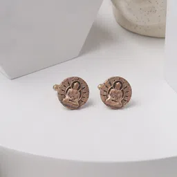 COSA NOSTRAA Gunmetal-Toned Enlightened Buddha Cufflinks-image-76
