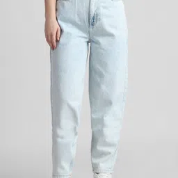 ONLY Women Mom Fit High-Rise Heavy Fade Pure Cotton Jeans-picture-13