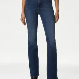 Marks & Spencer Women Flared High-Rise Clean Look Light Fade Stretchable Jeans-picture-41
