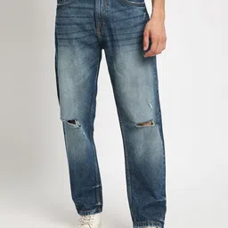 Bene Kleed Men Straight Fit Slash Knee Heavy Fade Whiskers Pure Cotton Jeans-picture-29