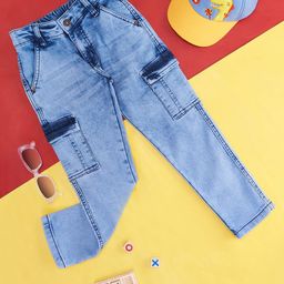 Pantaloons Junior Boys Heavy Fade Clean Look Cargo Jeans-picture-44