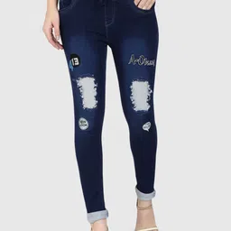 Moda Rapido Women Slim Fit Mildly Distressed Light Fade Mid-Rise Jeans-picture-33