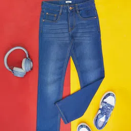Pantaloons Junior Boys Whiskers and Chevrons Light Fade Jeans-image-8