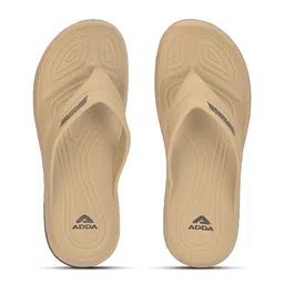 Adda Men Beige Rubber Thong Flip-Flops-picture-30