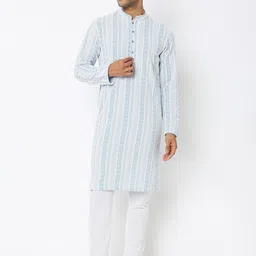 Ethnicity Ethnic Motifs Embroidered Mandarin Collar Straight Kurta with Churidar image 1