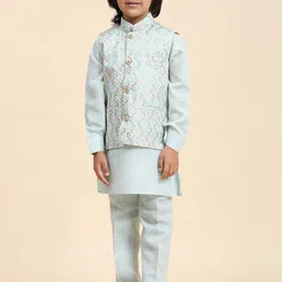Pro-Ethic STYLE DEVELOPER Boys Regular Cotton Kurta with Pyjamas With Nehru jacket-picture-46
