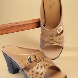 XE Looks Perforated Platform Heel Mules image 5