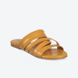 Biba Women Tan Textured Open Toe Flats-picture-21