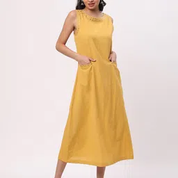 R&B Sleeveless Cotton A-Line Midi Dress-picture-27