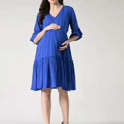 Aaruvi Ruchi Verma Women Blue maternity dress-picture-10