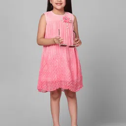 Macwin Girls Floral Printed Corsage Detailed Chiffon A-Line Dress-picture-52