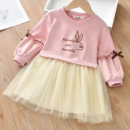 StyleCast Girls Pink Colourblocked Pure Cotton Fit & Flare Dress-picture-18