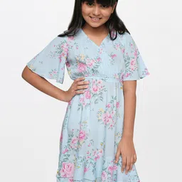 AND Blue Floral Crepe Dress-image-32